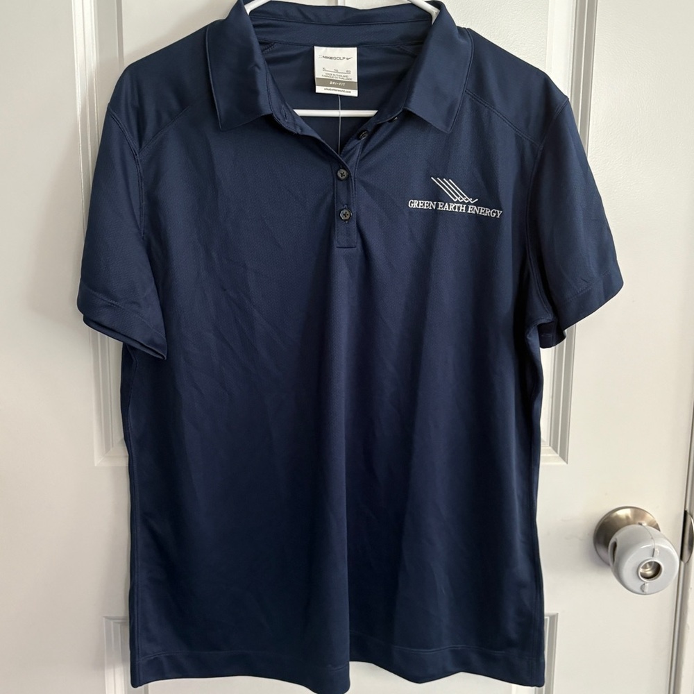 NWT- Nike Dri-fit Woman’s Golf Polo- Green Earth Energy, blue, size XL